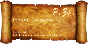 Piriti Zsigmond névjegykártya