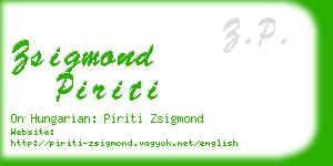 zsigmond piriti business card
